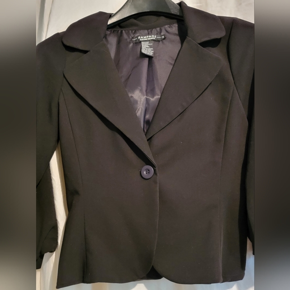 Rampage womens black medium button-up blazer NWOT - Picture 2 of 7